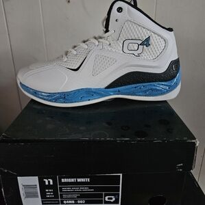 Men's White and Blue Sneakers